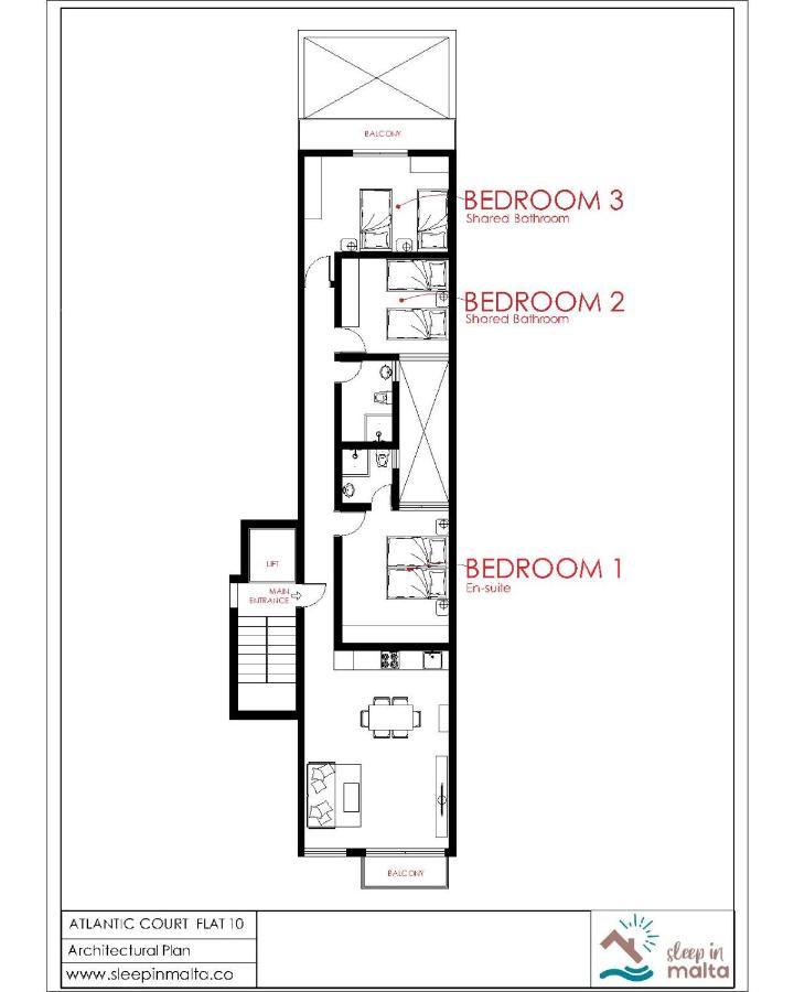 F10 Room 1, Private Double Room With Private Bathroom In Shared Flat Msida Kültér fotó